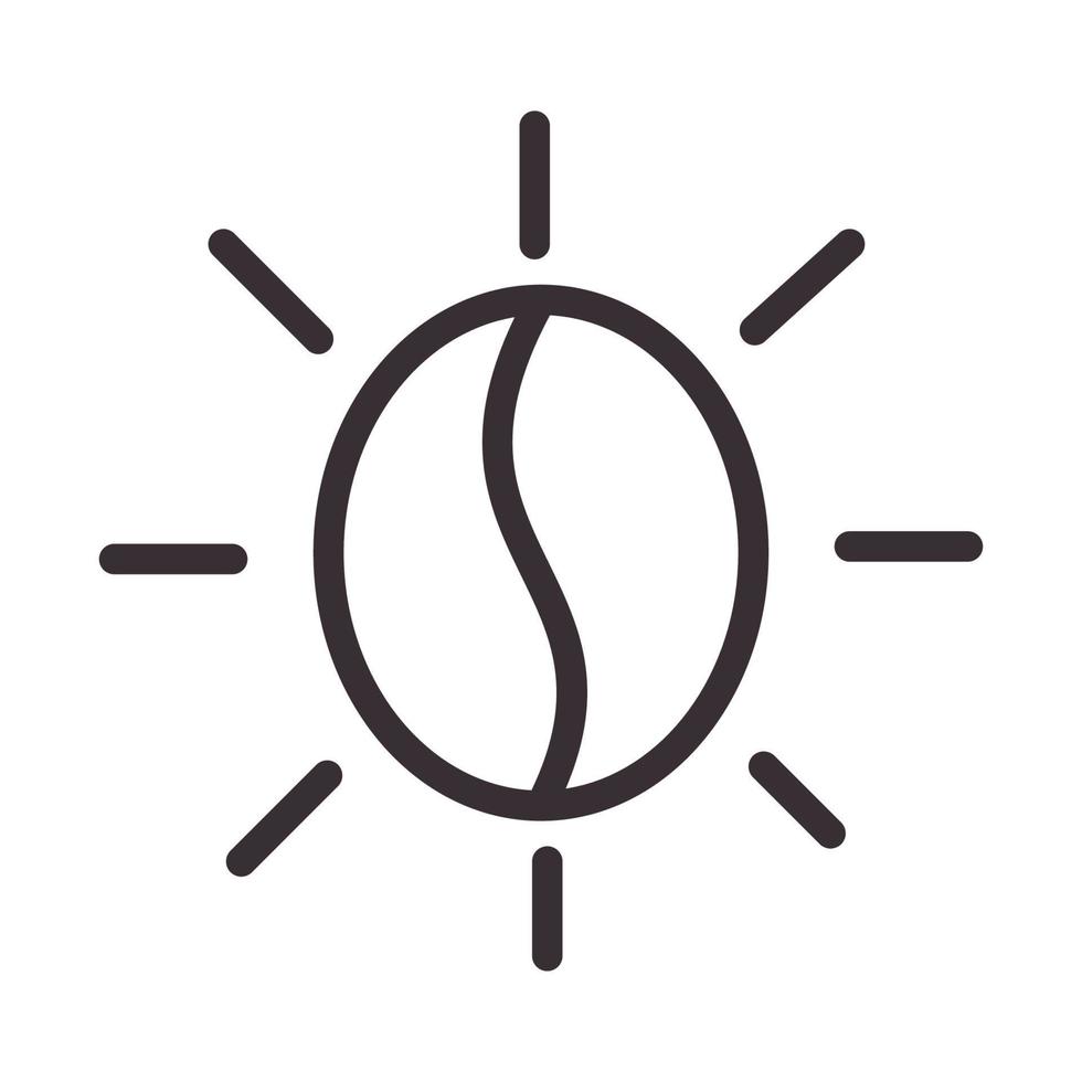 chicco di caffè sole logo simbolo icona vettore illustrazione graphic design