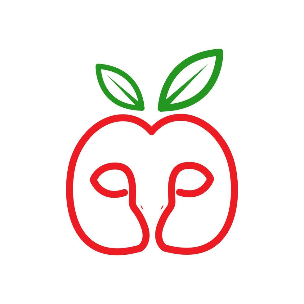 disegno del logo del gufo della mela del viso, illustrazione dell'icona del simbolo grafico vettoriale idea creativa