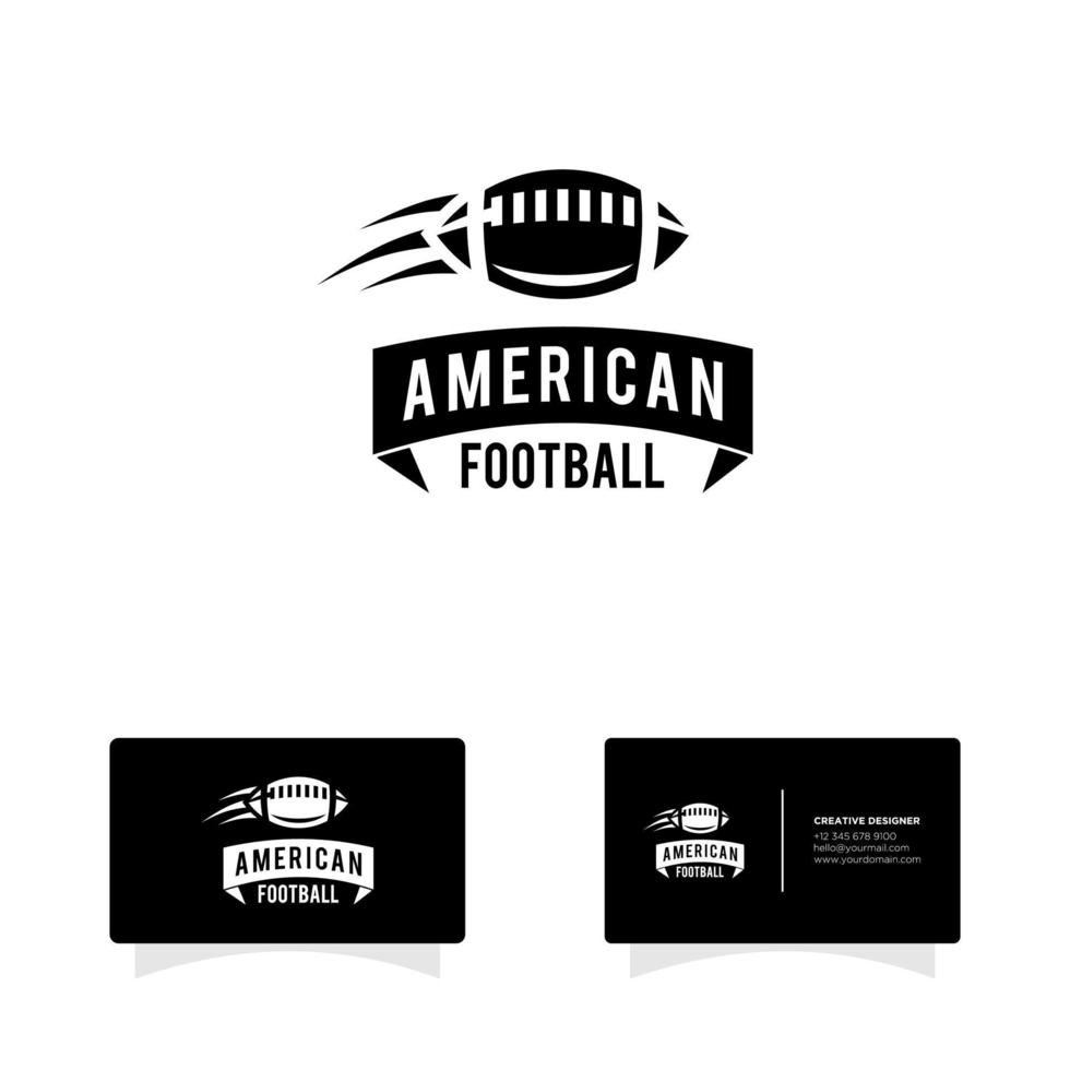 logo monocromatico distintivo football americano vettore