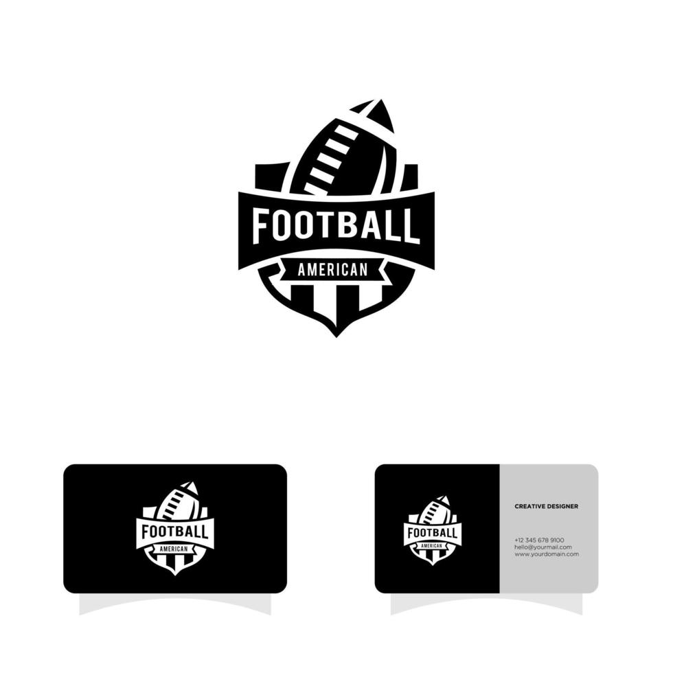 logo monocromatico distintivo football americano vettore