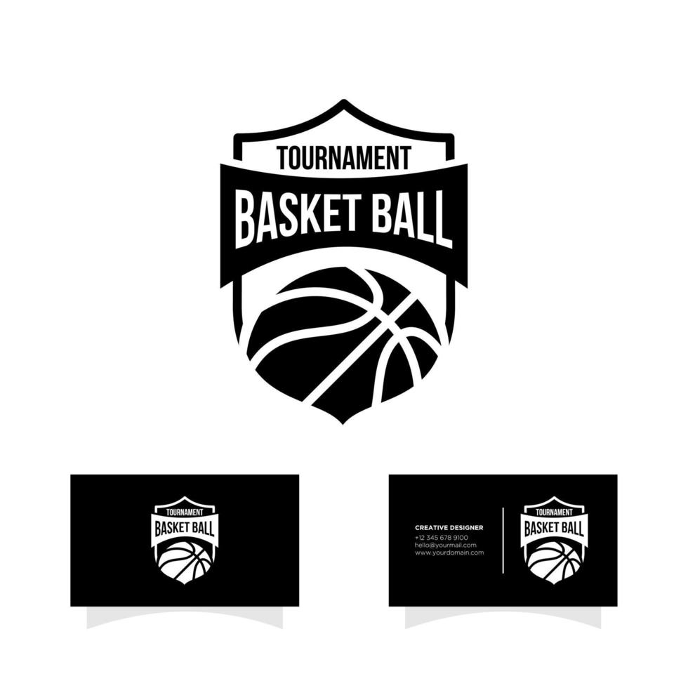 logo sportivo distintivo della lega di basket vettore