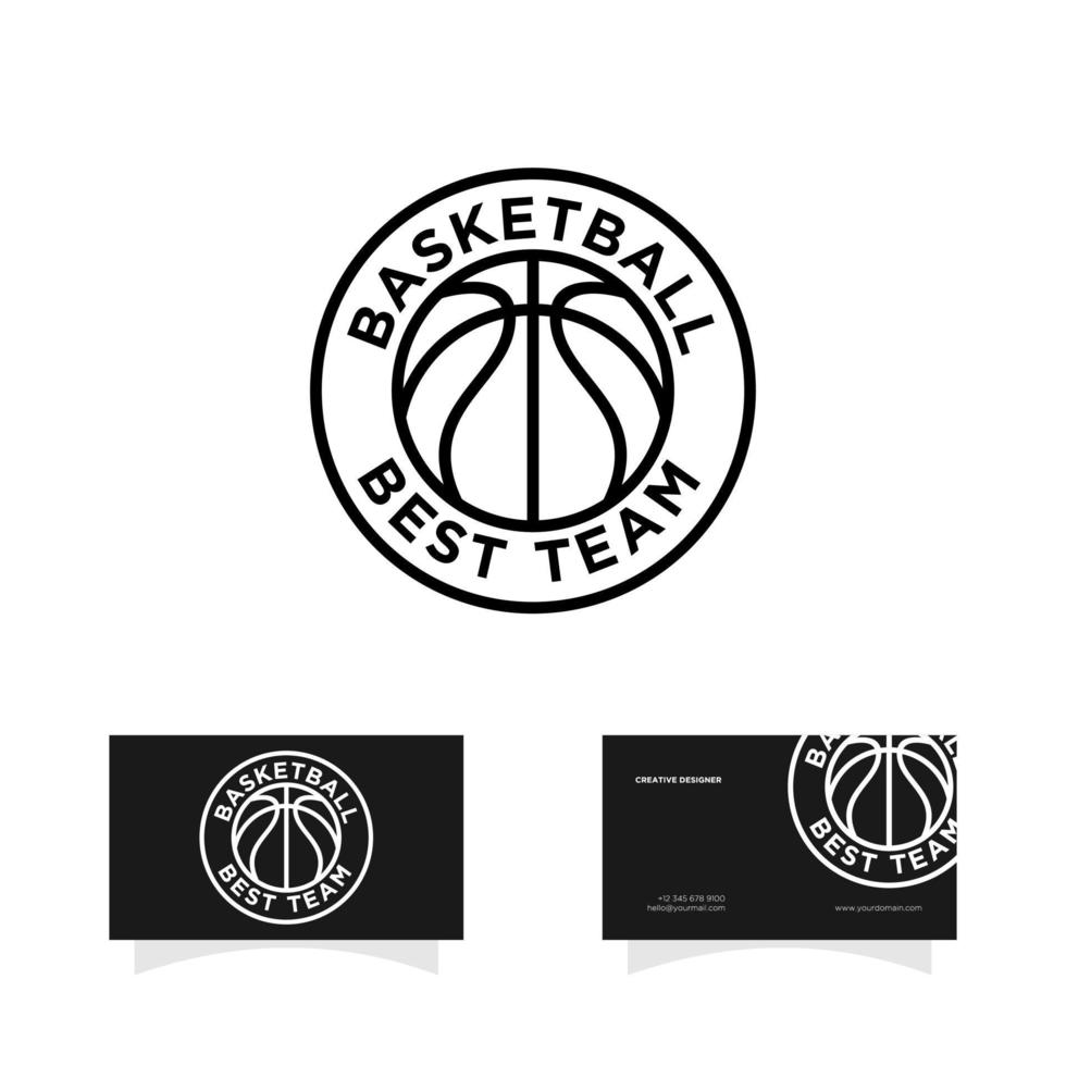 logo sportivo distintivo della lega di basket vettore