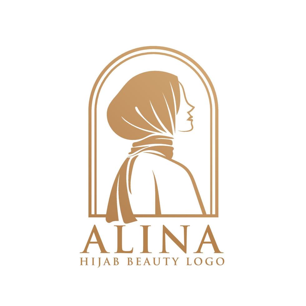 modello di progettazione del logo hijab semplice delle donne vettore