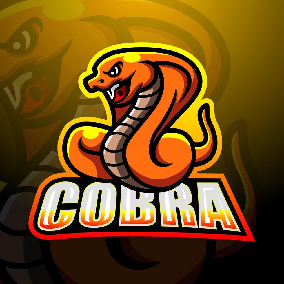 design del logo esport della mascotte della cobra vettore