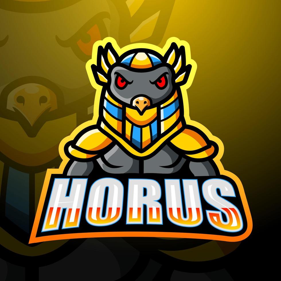 design del logo esport della mascotte di horus vettore