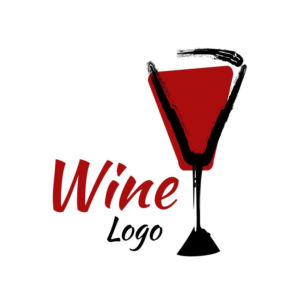 illustrazione vettoriale un simbolo del logo del vino