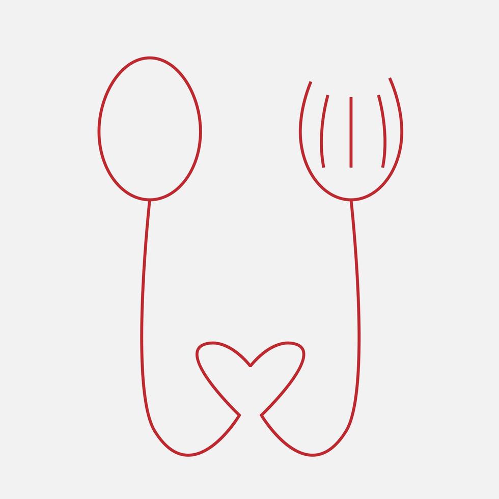 illustrazione disegno vettoriale del logo di amore cibo