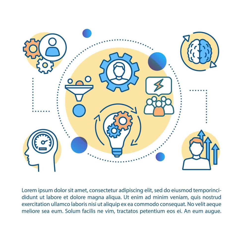 illustrazione lineare del concetto di gestione del talento. sviluppo delle competenze. crescita professionale. articolo, brochure, pagina di una rivista. icone di linea sottile con testo. disegno di stampa. disegno di contorno isolato vettoriale