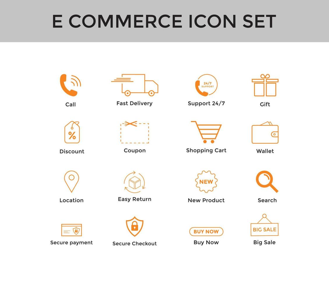 set di icone della linea di e-commerce icona dello shopping online set tratto modificabile vettore