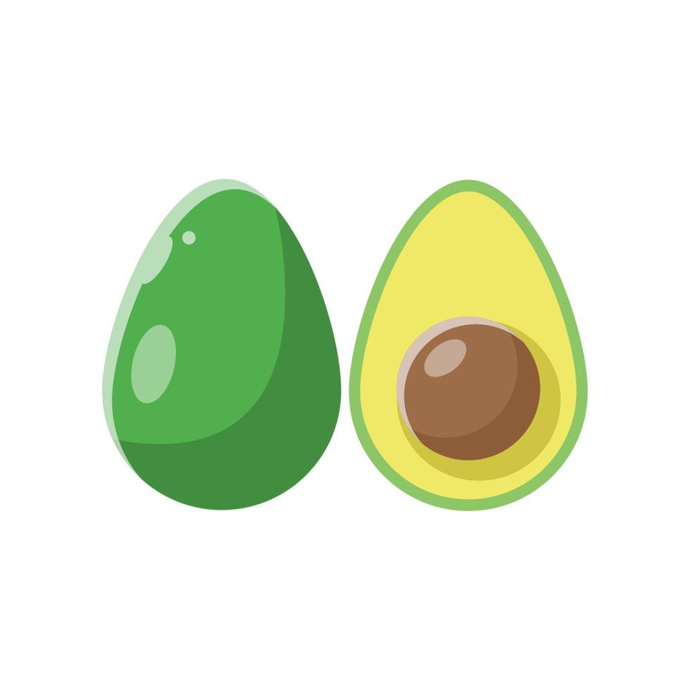 illustrazione piatta di avocado. elemento di design icona pulita su sfondo bianco isolato vettore