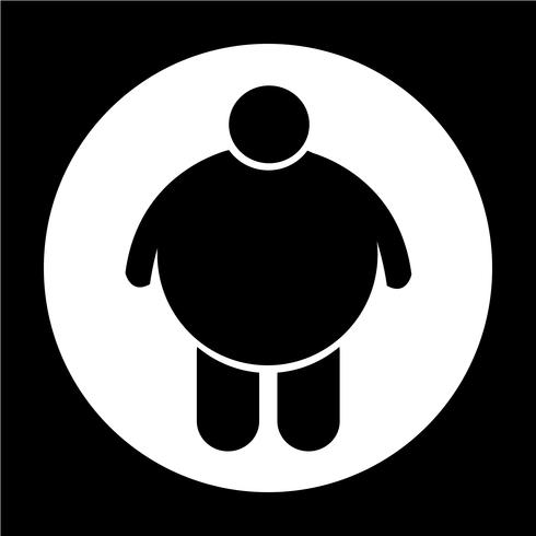 Icona di persone grasse vettore