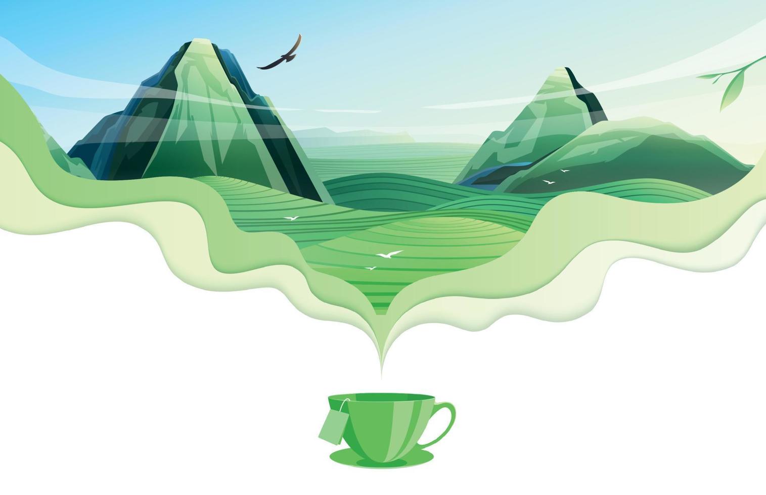 composizione realistica del tè vettore