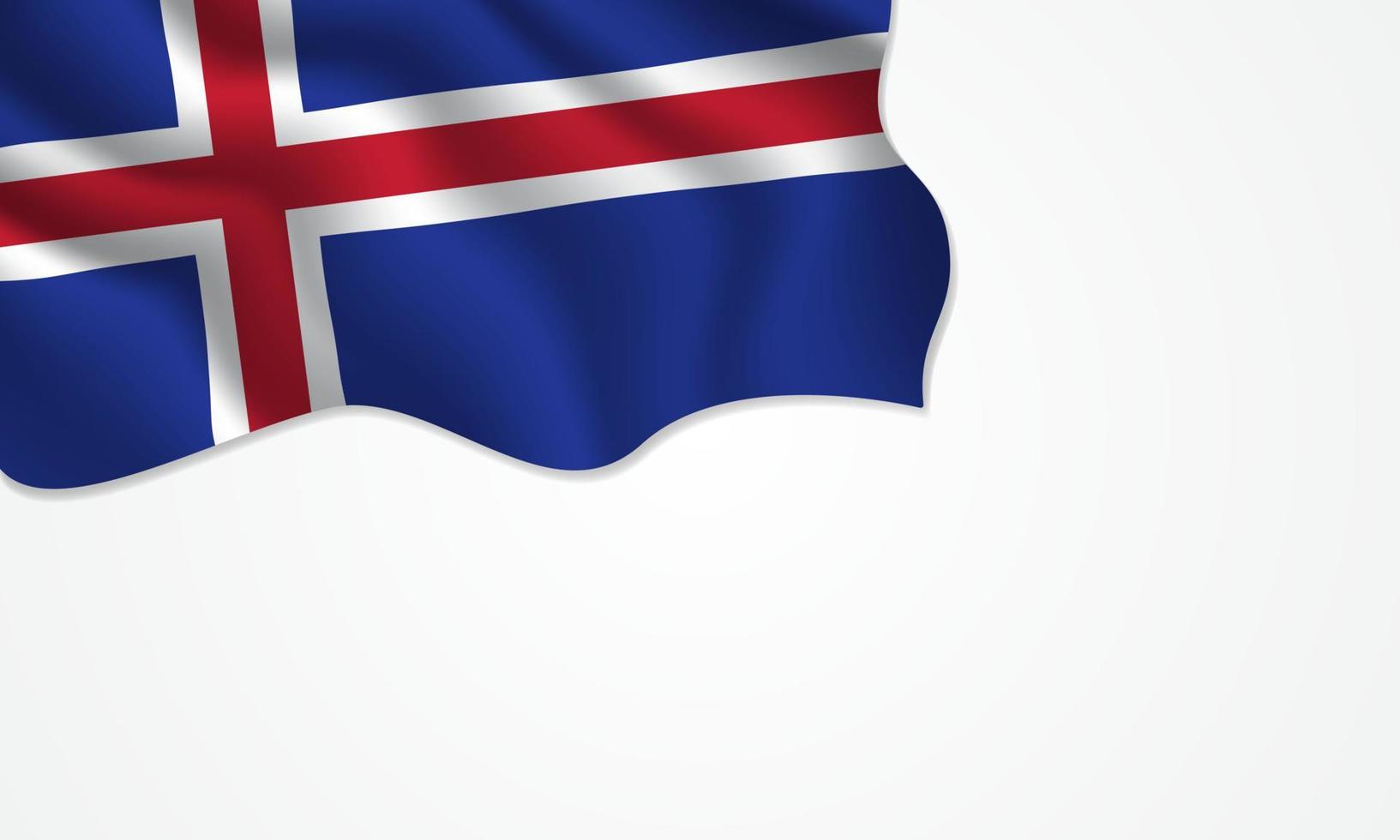 Islanda bandiera sventola illustrazione con copia spazio su sfondo isolato vettore