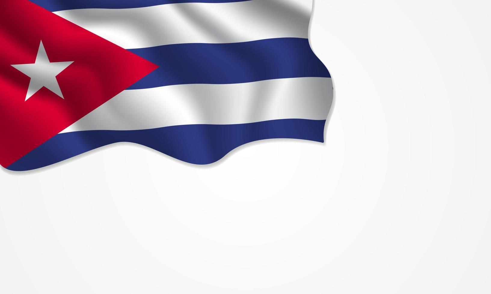 Cuba bandiera sventola illustrazione con copia spazio su sfondo isolato vettore