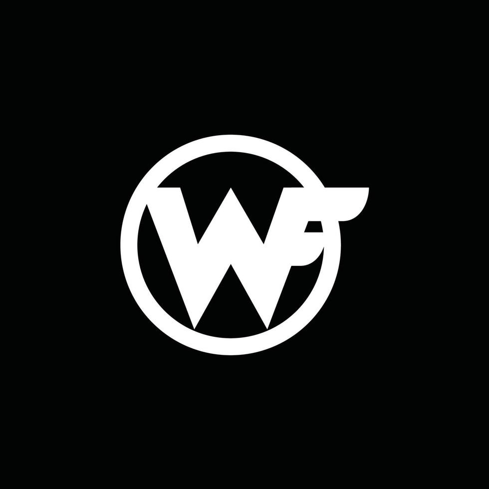 logo lettera wf disegno vettoriale iniziale