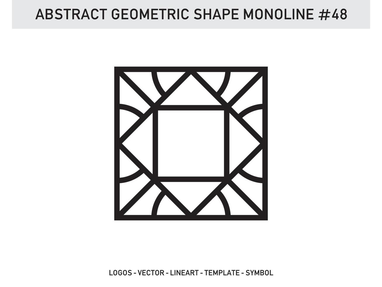 monoline disegno geometrico astratto piastrella lineart contorno libero vettore