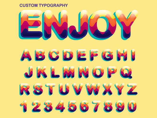 Design tipografico colorato vettore