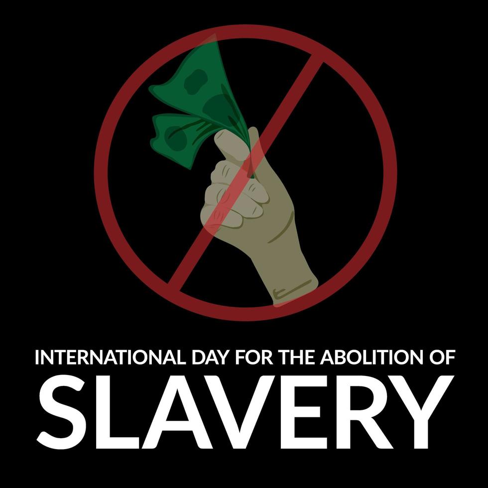 il concetto di vacanza. Giornata internazionale per l'abolizione della schiavitù. 2 dicembre modello per sfondo, banner, cartolina, poster con didascalia di testo. vettore