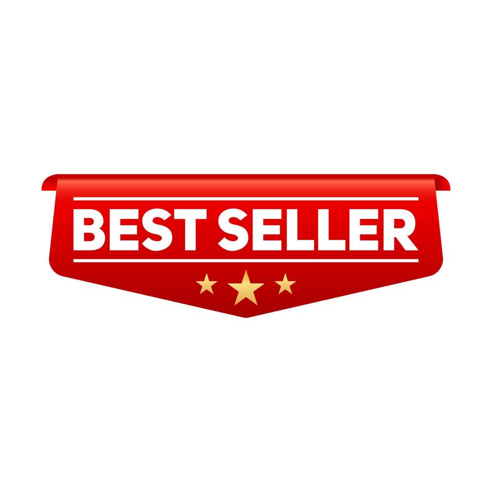 illustrazione vettoriale dell'etichetta del miglior venditore, adesivo speciale per tag di vendita per campagne di promozione aziendale di siti Web e post promozionali sui social media
