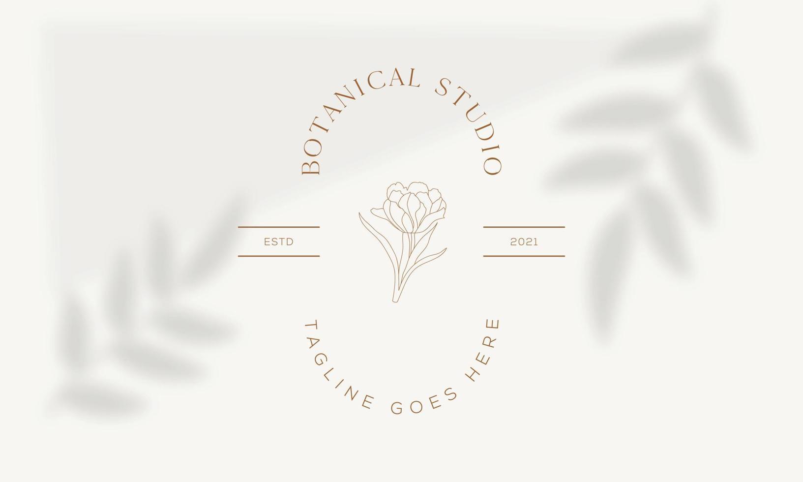 logo disegnato a mano di elemento floreale botanico con fiori selvatici e foglie. logo per spa e salone di bellezza, boutique, negozio biologico, matrimonio, designer floreale, interni, fotografia, cosmetici. vettore