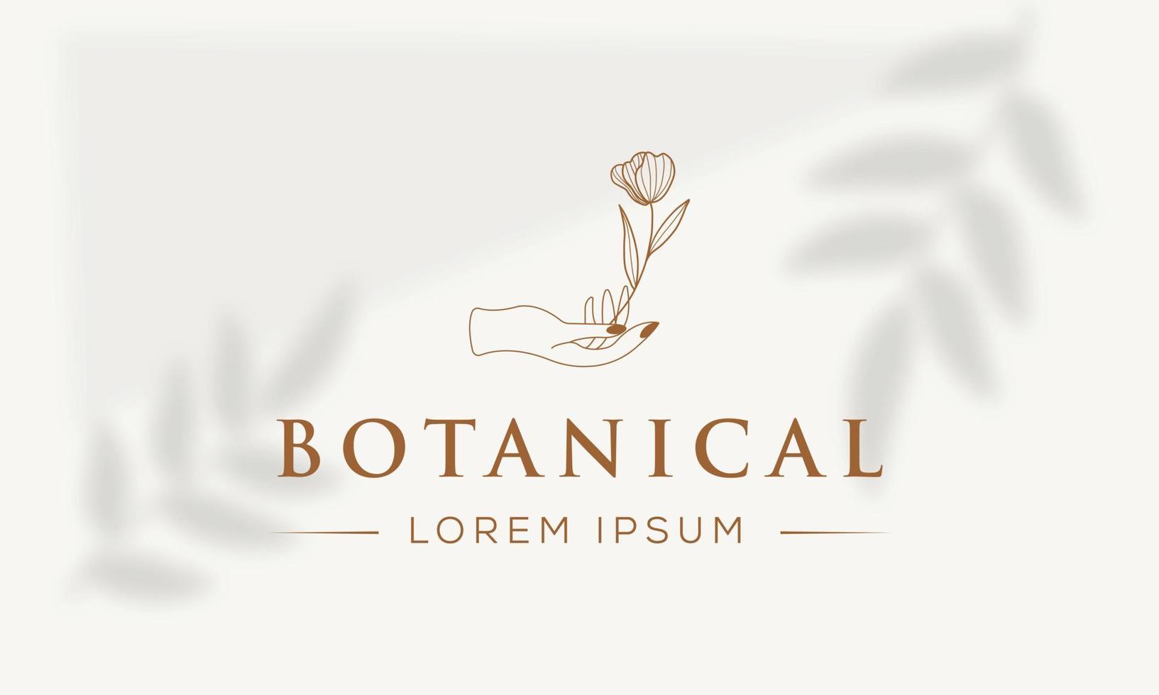 logo disegnato a mano di elemento floreale botanico con fiori selvatici e foglie. logo per spa e salone di bellezza, boutique, negozio biologico, matrimonio, designer floreale, interni, fotografia, cosmetici. vettore