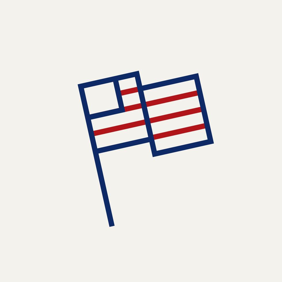 design minimalista dell'icona del logo della linea americana vettore