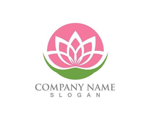 Lotus Flower Sign per Wellness, Spa e Yoga. Illustrazione vettoriale