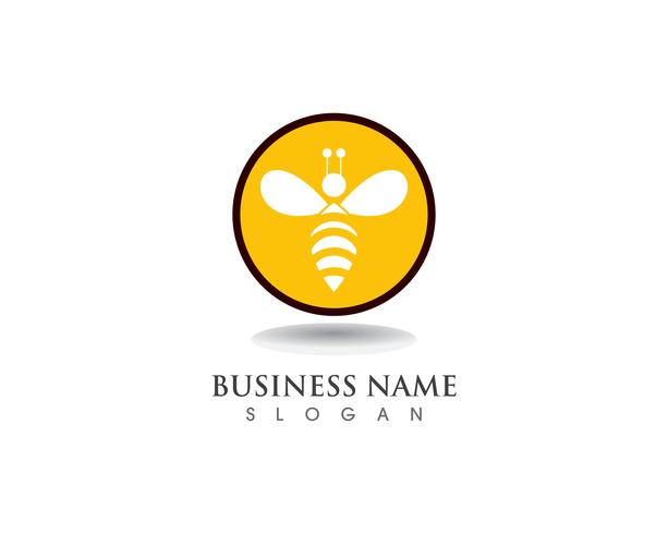 Illustrazione dell&#39;icona di Bee Logo Template vettoriale