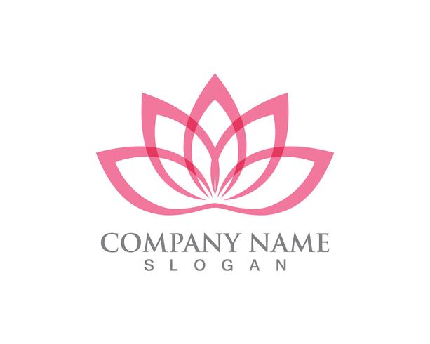 Lotus Flower Sign per Wellness, Spa e Yoga. Illustrazione vettoriale