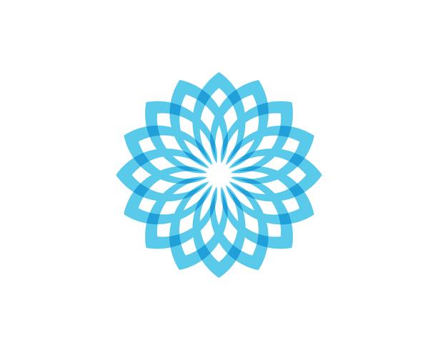 Logo e simboli floreali dei modelli della foglia su un fondo bianco vettore
