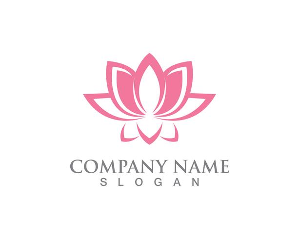 Lotus Flower Sign per Wellness, Spa e Yoga. Illustrazione vettoriale