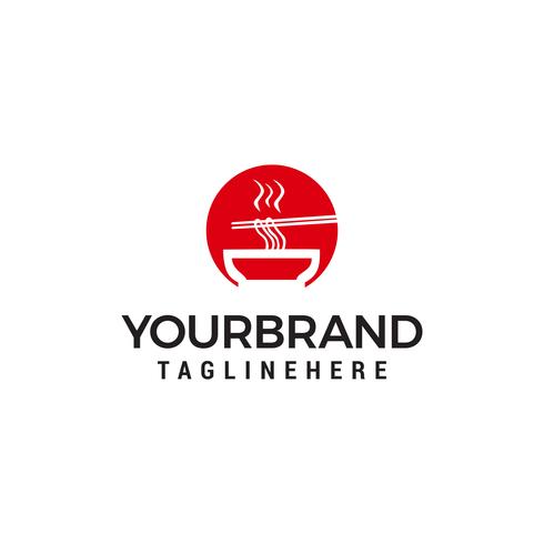 ristorante noodle logo design concetto modello vettoriale