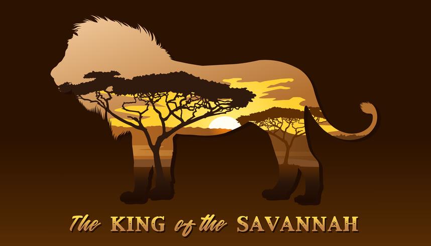 Il re della savana vettore