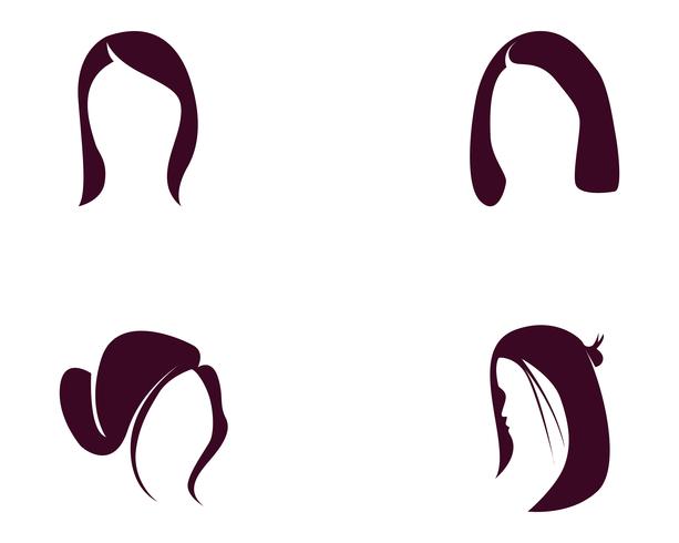 capelli donna e viso logo e simboli ,, vettore