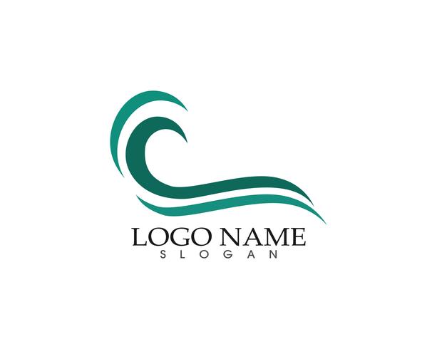 Icone del modello di logo e simboli della spiaggia di onde app vettore