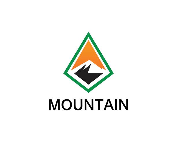 Ispirazioni minimaliste di progettazione di logo di Mountain Landscape vettore