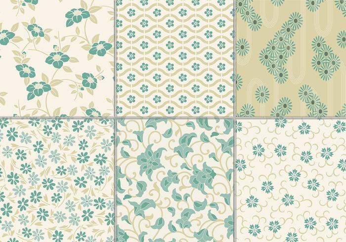 Dusty Teal Floral Vector Pack di sfondo