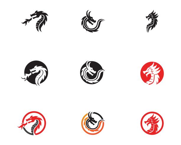 Drago logo icona vettoriale