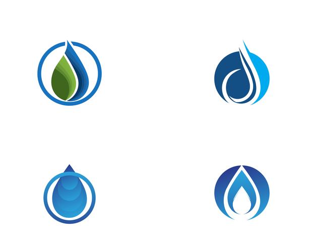 Goccia d&#39;acqua Logo Template vettoriale