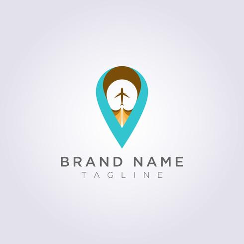 Logo Design Lettere combinate V, aerei e simboli di destinazione per la tua Azienda o il tuo Brand vettore