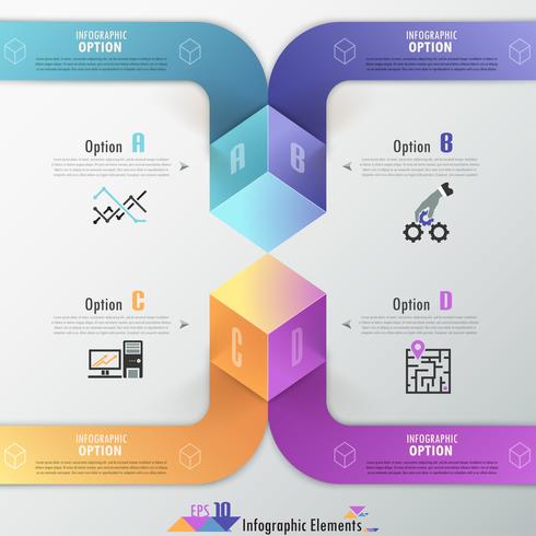 Insegna moderna di opzioni di Infographics. vettore