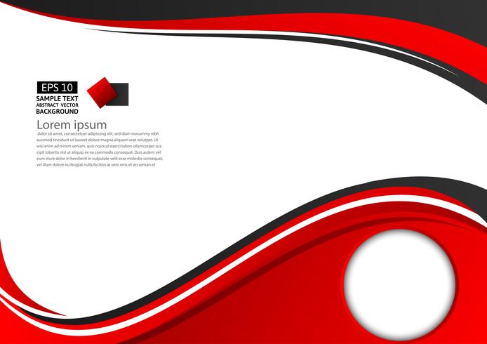 Geometrico rosso e nero astratto su fondo bianco con lo spazio della copia, illustrazione di vettore