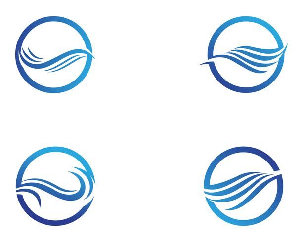 Progettazione dell&#39;illustrazione di vettore del modello di Logo dell&#39;onda di acqua