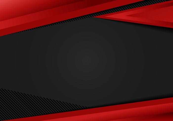 I triangoli geometrici rossi del modello astratto contrastano il fondo nero. È possibile utilizzare per la progettazione aziendale, brochure di copertina, libri, banner web, pubblicità, poster, volantini, volantini. vettore