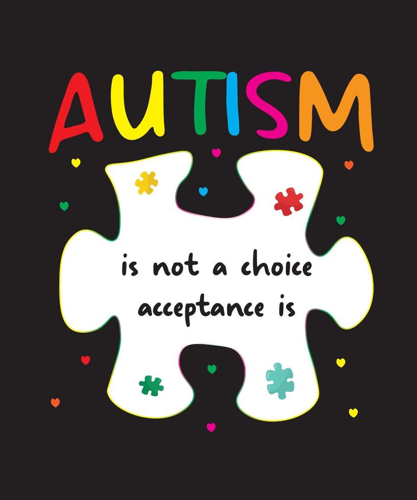 design della t-shirt per la giornata di sensibilizzazione sull'autismo. l'autismo cita il design della maglietta. vettore