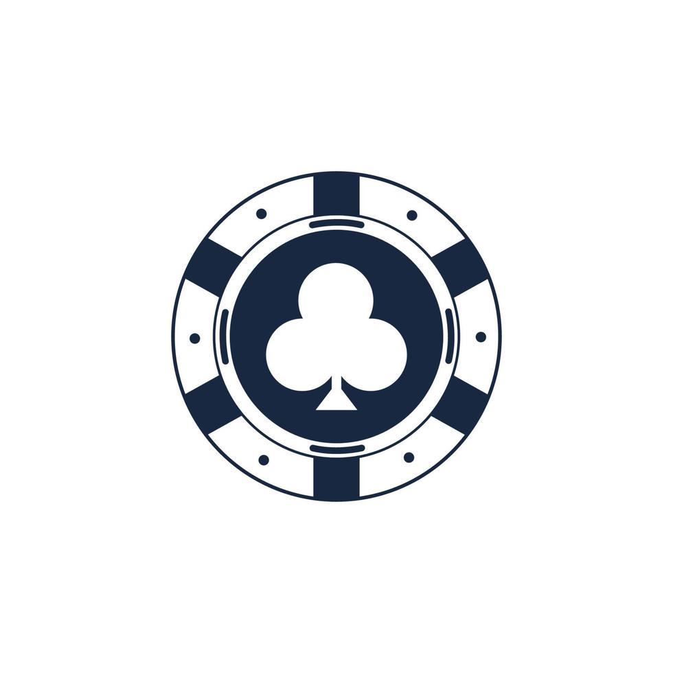 icona del chip del casinò logo dell'icona del vettore del chip del poker Fiches del casinò per poker o roulette.illustrazione vettoriale isolata su sfondo bianco