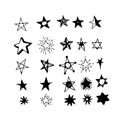 Star Doodle disegnato a mano vettore