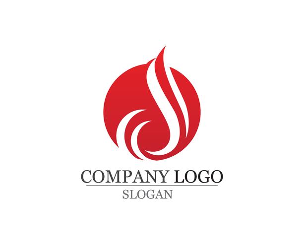 Fiamma del fuoco Logo Template vector icon Gasolio ed energia