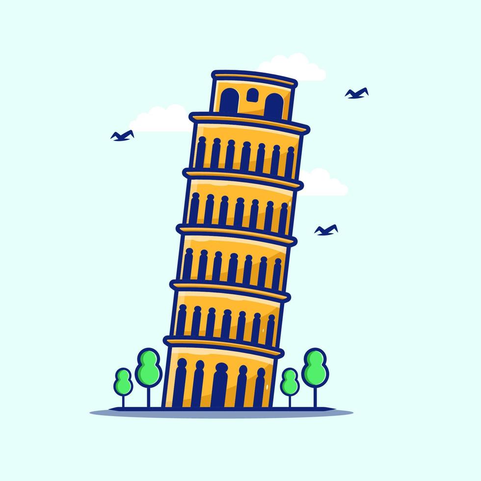 illustrazione della torre di pisa vettore