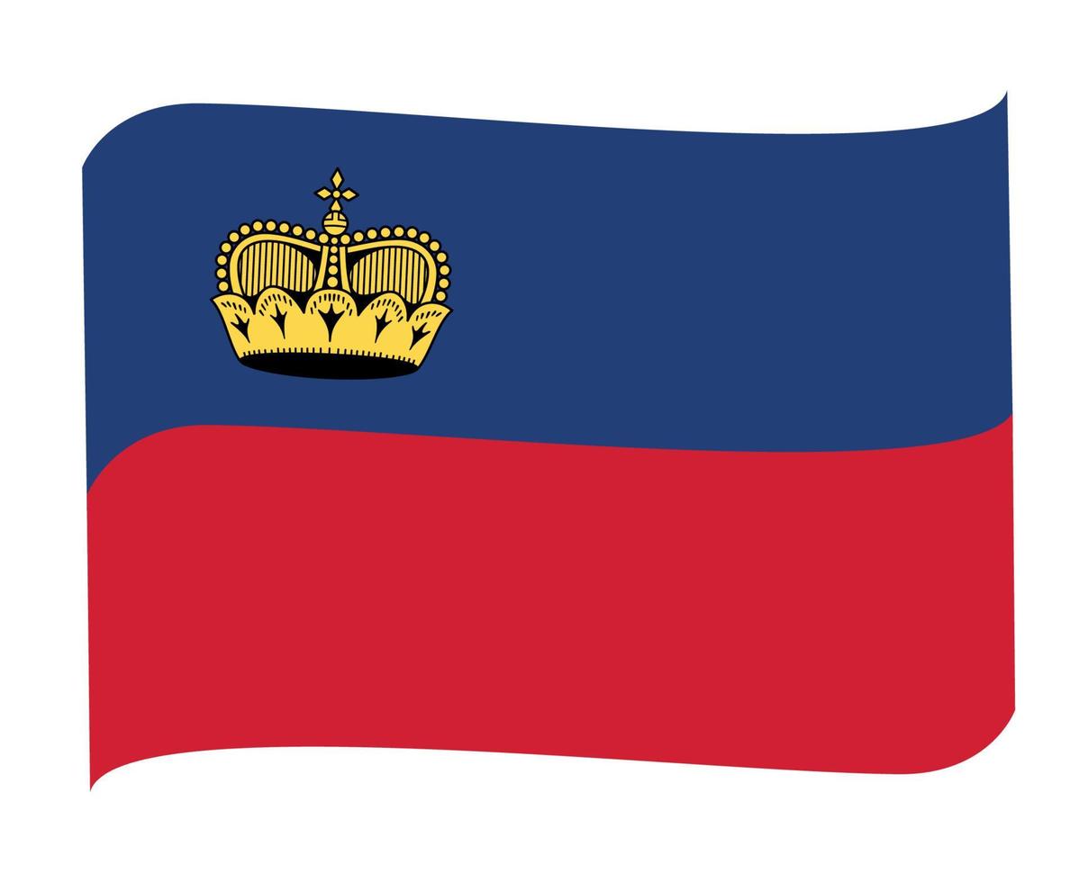 Liechtenstein bandiera nazionale europa emblema nastro icona illustrazione vettoriale elemento di disegno astratto